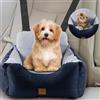 NUKied Seggiolino auto per cani,Seggiolino da viaggio per cani,Seggiolino Auto per Cani di Piccola e Media Taglia,Comodo e Sicuro,può Essere smontato e Pulito Facilmente (Bleu, Medio)