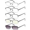 Eyekepper 5-pack Eyekepper metallo Mezza Montatura Primavera Cerniere Occhiali da lettura Includere Lettori Computer+1.75