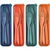 Noewmub Posate Plastica Riutilizzabili, Posate da Viaggio, Set di Posate da Viaggio con Forchetta, Coltello, Cucchiaio, Set di Posate in Plastica Portatile per Picnic, Scuola, Ufficio, Pranzo (4 colori)