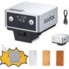 GODOX IT20 S TTL MINI iFlash - Flash per fotocamera, oltre 700 flash e 1,5 s di riciclaggio, 6 stop (da 1/32 a 1/1 di alimentazione), batteria integrata con diffusore magnetico e filtro (argento, per