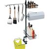 Go-komax Organizzatore 5 in 1 per accessori e strumenti per barbecue, porta utensili da barbecue con porta rotolo da cucina, condimenti e sacchetti della spazzatura per campeggio, regali unici per barbecue per