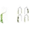 Relaxdays Grigliato da Giardino con Uccellini, in Metallo, per Piante Rampicanti, 120x40 cm, Colore Bianco & Arco da Giardino Decorazioni per Il Giardino Arco Piante Rampicanti, Verde Scuro