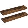 HOOBRO Set di 2 Mensole da Muro Sospese, Robuste Mensole da Parete, con Supporto Nascosto, 80 cm, per Bagno, Camera da Letto, Cucina, Ufficio, Soggiorno, Marrone Vintage EBF80BJP201