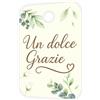 Generico Cartellini "Un dolce Grazie" - Set 30 Pezzi 23×36 mm in Cartoncino Avorio 200 g/m², Etichette Piccole Tema Eucalipto con Foro per Bomboniere e Sacchetti (EUC-01-C)
