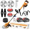 SUAIIOLK Decespugliatore a batteria 21V, Tagliaerba a Batteria Brushless con 2 Batterie 4,0Ah e Spazzola per Erbacce 4 in 1 Decespugliatore Elettrico, Tubo Telescopico, Testa Girevole 90°, Orange