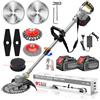 SUAIIOLK Tagliabordi a Batteria 21V, Decespugliatore a Batteria Brushless Decespugliatore Elettrico con Spazzola per Erbacc con 2 Batterie 4,0Ah per Giardino Potatura, Grey