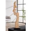 GILDE Scultura in legno di mango naturale, motivo: viso, altezza 67 cm, larghezza 16 cm, profondità 9 cm