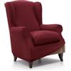 FAVERTI® Fodera elastica per poltrona da 70 a 100 cm | Modello reale | Bordeaux | Fodera regolabile per poltrona paraorecchie universale | Protezione di qualità in tessuto jacquard in cotone