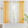 Woaboy 2 Pezzi Tende Voile Semi Trasparenti con Occhielli Tende Verticali Sfumate Poliestere Moderne Eleganti per Finestra Soggiorno Camera da Letto Balcone 140x175cm Arancione