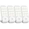 TEAMPD Luce Notturna(4 Pezzi), Luce Armadio Lampada LED Ricaricabile USB con Sensore di Movimento e Luce, ON/OFF/AUTO, Luce LED con Striscia Magnetica per Armadio Soggiorno, Camere da Letto,Cucine,Corridoio
