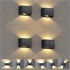 T-SUN Lampada Solare da Esterno 4 Pezzi, Applique da Esterno Solare Angoli Del Fascio Superiore e Inferiore 3000K Bianco Caldo, Luci Solari da Giardino Impermeabile per Recinzione da Giardino Parete