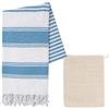 Onlvmyur Telo Mare XXL Cotone Asciugamani Mare Donna e Uomo, 90x170 cm, Morbido Telo da Mare Con Sacchetto di Stoccaggio Accessori per Beach Piscina Yoga Campeggio