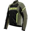 DAINESE - Air Frame 3 Tex Jacket, Giacca da Moto Estiva in Tessuto, con Fodera Antivento, Uomo, Verde Militare/Nero/Giallo Fluo, 64