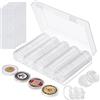 HSMHLYYB 100 Pezzi Capsule di Monete, 30 mm Custodie Per Monete in Plastica, Scatola Portamonete, Trasparente Rotondo Scatola Portamonete con 100 Guarnizione in Schiuma, 5 Dimensioni (17/20/25/27/30mm)