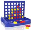Pup Go 4 in Linea, Gioco di Società Classico Familiare per Bambini e Adulti da 3+, Gioco di Strategia Educativo da Tavolo, Portatile da Viaggio per 2 Giocatori, Pieghevole con 6 Pedine (Blu)