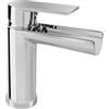 MAMMOLITI Marco Mammoliti | Miscelatore Monocomando Lavabo Cascata Cromo in Ottone con Asta Saltarello e Piletta, Altezza Bocca 95mm, 15,5x14,2x4,8cm