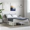 SECOLI Struttura Letto Matrimoniale in Ferro Battuto - Giroletto con Testiera in Metallo Bianco 120x190 cm