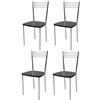 t m c s Tommychairs - Set 4 sedie modello Elena per cucina bar e sala da pranzo, struttura in acciaio cromato e seduta in legno massello color anilina nera