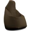 extroitaly Pouf Loft (Marrone)Poltrona Sacco Adatto per Adulti/Ragazzi Diametro cm.80 Schienale cm.125 Riempito in Perle di Polistirolo,Finta Pelle Idrorepellente, Cuciture Rinforzate,doppia cerniera sul fondo