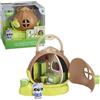 Klorofil - Casa Nocciola Mini Universo - Da 18 Mesi - 3 Pezzi (Camera, Bagno, Cucina) - Frigorifero, Tavolo, Letto Rimovibili - 1 Personaggio Procione - Giocattolo Bambino Figure - Idea Regalo Bambino