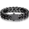 Bandmax Bracciale Uomo a Catena Cubana Minimalista Larghezza 12 MM Lunghezza 23 CM Braccialetto in Acciaio Inossidabile Placcato in Nero Gioielli Stile Hip Hop Punk per Uomini Ragazzi