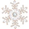KristLand Elegante Spilla con Fiocco di Neve E Fiore Spilla per Festa di Nozze di Natale Spilla Placcata in Platino con Zirconi E Cristallo Austriaco