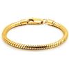 Dankadi Braccialetto a Forma di Serpente 3MM 4MM in Argento 925, 6,3 - 9,5 Gourmette Maglia Rotonda Catena Serpentina Dorata 16-24CM Regalo di Gioielli Festa Compleanno per Uomo Donna, 7.1
