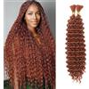 CAZSYSDD Deep Wave Bulk Hair for Braiding 18 inch No Weft Deep Wave Bundles Curly Braiding Hair Extensions for Boho Braids and Wavy Braiding 2 Braids Per Pack (350#, 18inch (1pack))