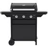 Campingaz Compact 3 L Barbecue gas | BBQ con 3 bruciatori in acciaio alluminato | coperchio con termometro | vaschetta raccogli-grasso e 2 ripiani laterali pieghevoli | potenza 7,5 kW