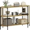 HOMCOM Tavolo Consolle con Corda di Carta Intrecciata a Mano Struttura in Acciaio Stile Bohemio 124x43,5x80 cm Naturale | Aosom Italy