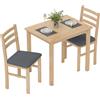 HOMCOM Set tavolo da pranzo 3 pezzi con 2 sedie, Tavolo da cucina per spazi compatti, sedie imbottite, risparmio spazio, MDF, Legno naturale | Aosom Italy