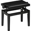 HOMCOM Panca per pianoforte, sgabello per pianoforte, regolabile in altezza, elegante in pelle sintetica+legno di gomma, nero, 63 x 33 x 56cm | Aosom Italy