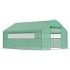 Outsunny Tunnel da giardino 4 x 3 x 2m con porte avvolgibili e ampie finestre, tunnel da giardino, verde | Aosom Italy