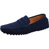 rismart Mocassini da Uomo in Pelle Scamosciata, Stile Casual, da Uomo (Blu Navy, uk11)