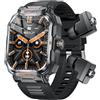 Rainbuvvy Smart Watch, Orologio con cuffie Bluetooth, schermo quadrato da 2 pollici, tracker per esercizi con frequenza cardiaca pressione sanguigna ossigeno nel sangue monitoraggio del sonno chiamata (Nero)