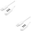 UKCOCO 2 Pz hub USB ultra sottile hub 3usb sdoppiatore hub USB 3.0 hub microusb prolunga caricatore microusb centro hub multiporta mini caricabatterie sdoppiatore USB viaggiare bianca