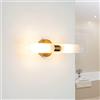 Licht-Erlebnisse Lampada da specchio da parete in metallo vetro in ottone 2xG9 W: 22cm lampada da parete per quadri da bagno lampada da parete per bagno IP20