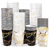 Gocvo Bicchieri Carta 500ml,Confezione da 74 Pezzi, Bicchieri Monouso Riciclabili per Caffè, Bevande Fredde e Calde - Ideali per Feste, Matrimoni - Bicchierini caffè, Bicchieri Party (bianco e nero)