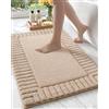 COLOR&GEOMETRY Tappeto Bagno Antiscivolo 40 x 60 cm, Tappeti Bagno Assorbente Lavabile, Tappeto Microfibra Morbido per Bagno, Doccia, Vasca da Bagno (Beige)