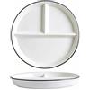 Hoshisea Piatti da pranzo Ceramica, Piatti Snack Con Scomparti, Piatto in Ceramica Bambini, Per Pasti Divisi, Feste, Snack, Insalate, Dessert（Bianco）