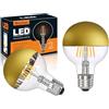 KOOYWAN Lampada a LED G80 Filamento LED E27 6W 2700K testa specchiata Oro-rame dimmerabile 2pcs