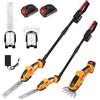 Strixorn Tagliasiepi Elettrico 2-in-1 con Asta Telescopica Estendibile (2,5m), 2 Lame Professionali, Doppia Batteria 1500mAh e Caricabatterie - Ideale per Potatura di Arbusti, Giardini e Aiuole
