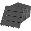 NAIZY Piastrelle per terrazze in legno 30x30cm Tavole per terrazze in WPC tavole per terrazze in plastica effetto legno da assemblare per giardino balcone terrazza (11 pezzi per 1m2, antracite)