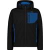 CMP - Giacca da Uomo con Cappuccio e Zip, Nero-Petrol, 58