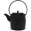 Bredemeijer Teiera asiatica nera in ghisa a induzione, 1,2 litri, grande teiera smaltata in ghisa con filtro in acciaio inox