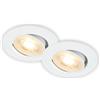 Briloner - Set di 2 faretti LED da incasso 230V piatti, orientabili, luce bianca calda, faretti incasso, faretti led incasso, faretto led incasso, dimensione foro 68mm, 8x3,2 cm, bianco