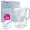 BRITA Caraffa filtrante Style Essential White (2,4L) incl. 3x MAXTRA PRO PURE PERFORMANCE che riduce cloro, calcare, PFAS e metalli - Adatta alla porta del frigorifero, con indicatore LED