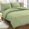 Elegant Comfort Best, Softest, Coziest Set Copripiumino Pezzi. - 1500 Thread Count Egyptian Quality Luxurious Wrinkle Resistant 3-Piece Damasco Stripe Copripiumino Set, Full/Queen, Salvia/Verde