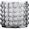 GILDE Vaso decorativo in vetro, piccolo vaso per fiori in vetro, con gommini rotondi, decorazione moderna, regalo di compleanno, colore: grigio, altezza 17 cm