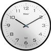 Mebus Orologio da parete senza fili, 30 cm, silenzioso, cornice nera, quadrante bianco, modello 13079 - Display grande e chiaro, nero